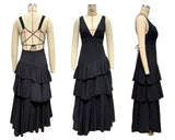 Stylish Sleeveless V-Neck French Cake Dress