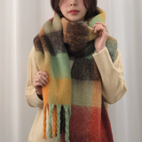 COLORFUL TARTAN SCARF COZY THICK WINTER WRAP_CWASC2693