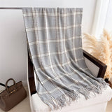AESTHETIC PLAID FRINGE SCARF FOR FALL WINTER_CWASC2767