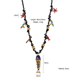COLORFUL ENAMEL FISH ROPE NECKLACE FOR VACATION_CWMM8812