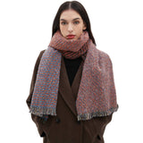 FRINGE PATCHWORK SCARF UNISEX WINTER SHAWL WRAP_CWASC0873