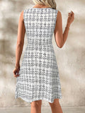 Stripe Round-Neck Sleeveless Color-Blocked Dress
