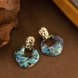 PERSONALIZED SNAKE PATTERN ABALONE EARRINGS_CWMM4285