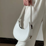 FASHION LOCK CRESCENT SHOULDER HANDBAG_CWAB0967