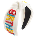 NEW HANDMADE RICE BEAD KNOTTED HEADBAND_CWAHA1785