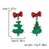 CHRISTMAS TREE SNOWFLAKE EARRINGS_CWAJE2397