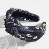 Vintage Rhinestone Skull Knotted Headband