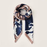 FLORAL PRINT SATIN SCARF FOR WOMEN LARGE SQUARE_CWASC0198