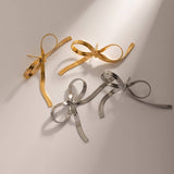 PERSONALIZED ALL MATCH 18K GOLD BOW EARRINGS_CWASC1655