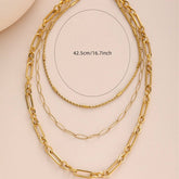 MULTI LAYERED CIRCULAR PAPER CLIP NECKLACE_CWMM3685