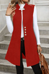 Cwov00141_Solid Wool Blend Sleeveless Blazer Vest