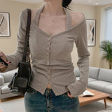 Two Sexy Fake Items With Solid U-Neck Necklaces