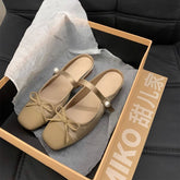 PINK LOW HEEL CLOSED TOE MARY JANE SLIDES_CWSHF0104