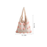 CUTE WOOL FLOWER CROCHET TOTE BAG_CWAB2409