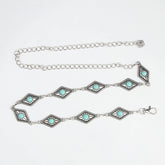 Vintage Pattern Turquoise Decor Waist Chain Belts_Cwabe0401