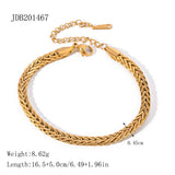 ELEGANT TWO TONE 18K GOLD TITANIUM CHAIN BRACELET_CWAJE4834