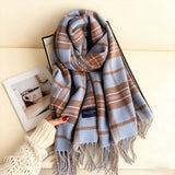 Classic Plaid Cashmere Feel Scarf For Women_Cwasc03235