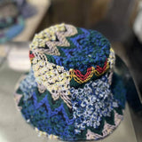 Cwah2213_Ethnic Retro Color Matching Knitted Bucket Hat