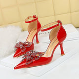 STYLISH RHINESTONE BOW HIGH HEELS_CWSHH0108