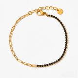 SOLID COLOR ZIRCONIA STAINLESS STEEL BRACELET_CWMM5702