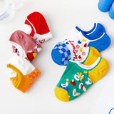 Women Printed Cute Invisible Shallow Boat Socks_Cwms0668