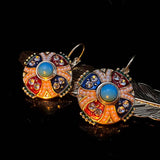 RETRO THREE DIMENSIONAL DIAMOND EARRINGS_CWAJE1114