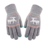 NEW JACQUARD DOUBLE LAYER DEER TOUCH SCREEN GLOVES_CWAG0239