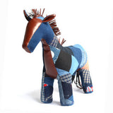 INDIGO PATCHWORK HANDMADE ANIMAL PLUSH_CWMM6025