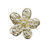 Pearl Flower Metal Gold Hair Claw Clip_Cwaha0620