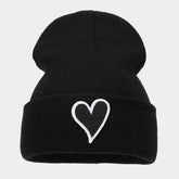 FASHIONABLE WARM KNITTED HAT WITH HEART STICKERS_CWAH2121