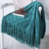 SOLID COLOR DIAMOND KNITTED SOFA BLANKET_CWMM0420