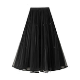 BOWKNOT MESH SKIRT SMALL CLEAR SWEET A LINE SKIRT_CWBMS0304