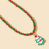 CHRISTMAS COLORBLOCK BEADED CARTOON EARRINGS_CWAJE1868