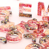 CREATIVE CRYSTAL LETTER KEYCHAIN WITH RESIN SEQUINS_CWAB5021