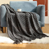 KNITTED SOLID COLOR SOFA BLANKET SHAWL BLANKET_CWMM0188