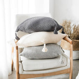 SIMPLE HANDMADE FOUR CORNER TASSEL THROW PILLOW_CWMM2382