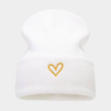 HEART EMBROIDERY ACRYLIC KNITTED HAT_CWAH2082