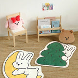 CUTE RABBIT BATH MAT PLUSH ABSORBENT NON SLIP RUG_CWMM7521