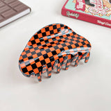 HALF CIRCLE PUMPKIN SPIDER WEB SKULL HAIR CLIP_CWAHA1442