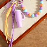 CUP CHARM KEYCHAIN DUAL STRAP BEADED DESIGN_CWMM7571