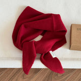 Pure Wool Knit Triangle Scarf Multi-Use_Cwov00279