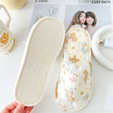 Womens Linen Bottom Non-Slip Home Slippers_Cwmm2979