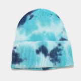 OUTDOOR WARM CURLED EDGE TIE DYE KNITTED HAT_CWAH1593