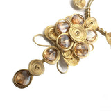 CRYSTAL ALUMINUM WIRE NECKLACE EARRING SET_CWMM4968