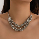 EXAGGERATED PERSONALITY ROUND BEAD NECKLACE_CWAJE1915