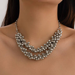 EXAGGERATED PERSONALITY ROUND BEAD NECKLACE_CWAJE1915