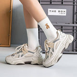 BROWN BEAR EMBROIDERY COTTON CREW SOCKS_CWMS1352