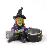 HALLOWEEN WITCH SKULL CANDLE HOLDER DECOR_CWMM9877