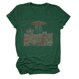 CAT AND SPACESHIP GRAPHIC TEE FOR WOMEN_CWTTS1514