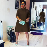 TEMPERAMENT SOLID COLOR FASHIONABLE PLUSSIZE DRESS_CWDSD6169